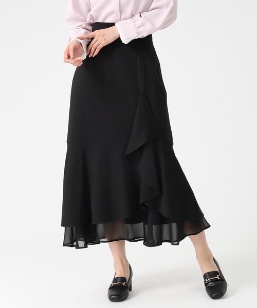 MISCH MASCH(ミッシュマッシュ)の「ラッフル裾シアースカート(スカート・レディース・イエロー/ネイビー/ブラック・S/M)」の7枚目の写真