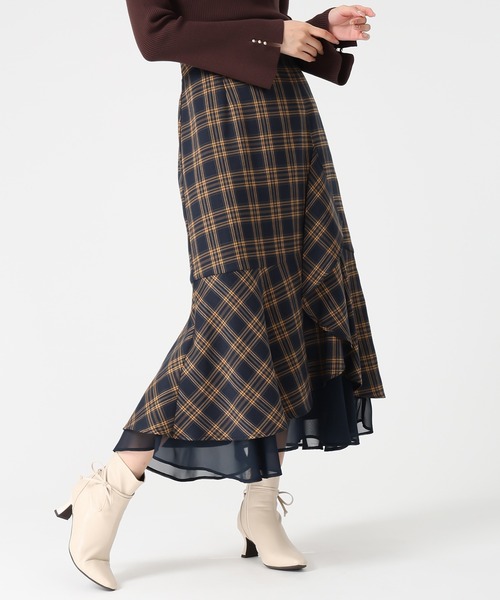 MISCH MASCH(ミッシュマッシュ)の「ラッフル裾シアースカート(スカート・レディース・イエロー/ネイビー/ブラック・S/M)」の5枚目の写真