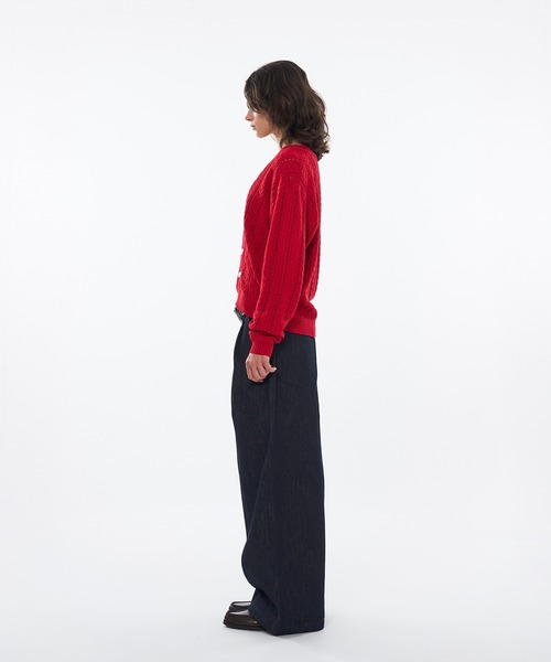 WISH FOR EVER(ウィッシュフォーエバー)の「SILVER BUTTON CABLE KNIT CARDIGAN / シルバーボタンケーブルニットカーディガン(カーディガン/ボレロ・メンズ・ライトブルー/ブラック/レッド・LARGE/SMALL/MEDIUM)」の18枚目の写真