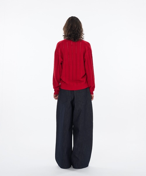 WISH FOR EVER(ウィッシュフォーエバー)の「SILVER BUTTON CABLE KNIT CARDIGAN / シルバーボタンケーブルニットカーディガン(カーディガン/ボレロ・メンズ・ライトブルー/ブラック/レッド・LARGE/SMALL/MEDIUM)」の19枚目の写真