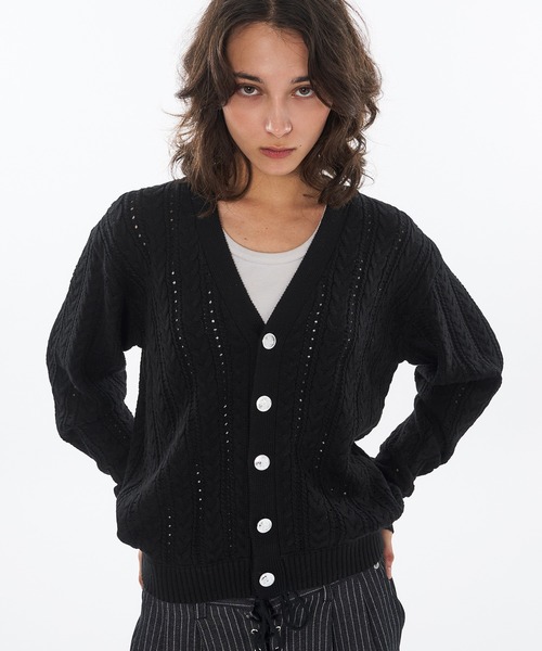 WISH FOR EVER(ウィッシュフォーエバー)の「SILVER BUTTON CABLE KNIT CARDIGAN / シルバーボタンケーブルニットカーディガン(カーディガン/ボレロ・メンズ・ライトブルー/ブラック/レッド・LARGE/SMALL/MEDIUM)」の8枚目の写真