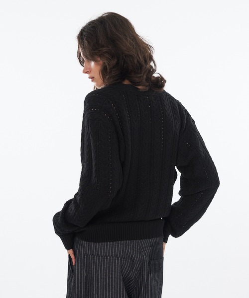 WISH FOR EVER(ウィッシュフォーエバー)の「SILVER BUTTON CABLE KNIT CARDIGAN / シルバーボタンケーブルニットカーディガン(カーディガン/ボレロ・メンズ・ライトブルー/ブラック/レッド・LARGE/SMALL/MEDIUM)」の11枚目の写真