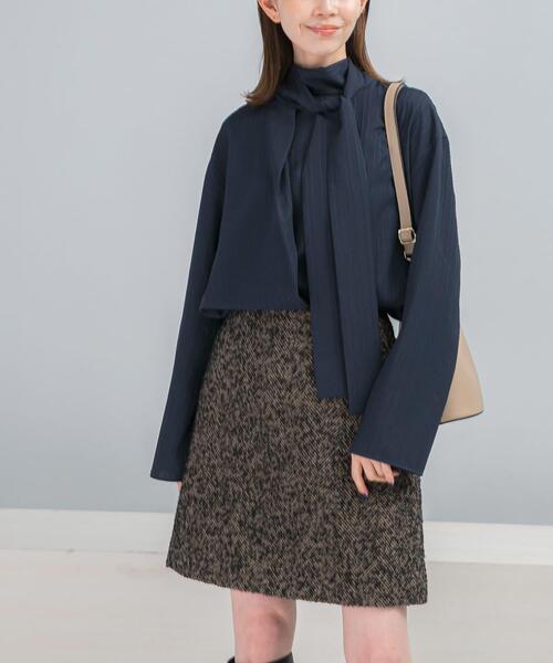 URBAN RESEARCH ROSSO WOMEN（アーバンリサーチ　ロッソ）の「ウール混ループツイードミニスカート（スカート・レディース・ブラック系その他/ベージュ系その他・36/38）」の16枚目の写真