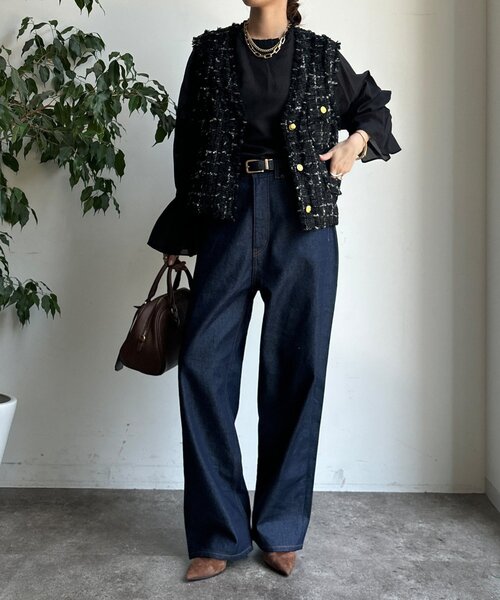 DouDou（ドゥドゥ）の「プリーツ襟袖フレアブラウス（シャツ/ブラウス・レディース・ブラック/グレー/オフホワイト・FREE）」の20枚目の写真