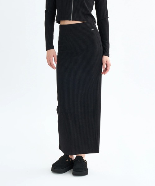 RVCA（ルーカ）の「RVCA レディース MAXI PENCIL SKIRT スカート 【2025年秋冬モデル】 @autumn/ルーカペンシルスカート（スカート・レディース・ブラック/マルチ/グレー系その他・SMALL/MEDIUM）」の2枚目の写真