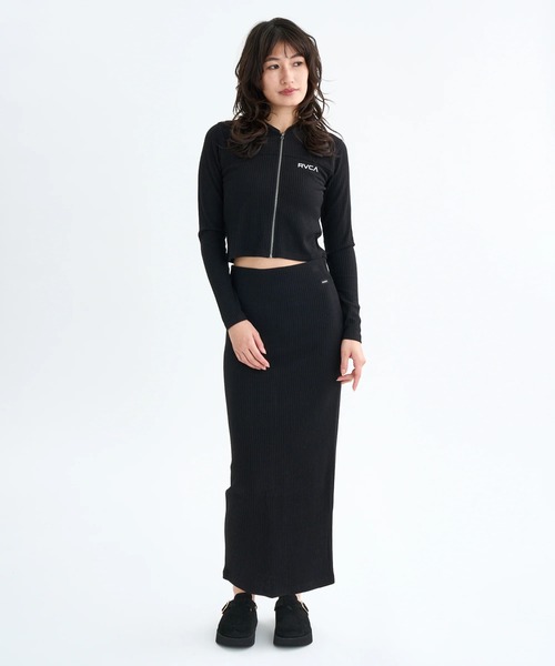 RVCA（ルーカ）の「RVCA レディース MAXI PENCIL SKIRT スカート 【2025年秋冬モデル】 @autumn/ルーカペンシルスカート（スカート・レディース・ブラック/マルチ/グレー系その他・SMALL/MEDIUM）」の5枚目の写真
