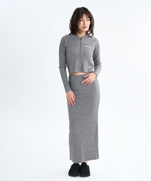 RVCA（ルーカ）の「RVCA レディース MAXI PENCIL SKIRT スカート 【2025年秋冬モデル】 @autumn/ルーカペンシルスカート（スカート・レディース・ブラック/マルチ/グレー系その他・SMALL/MEDIUM）」の15枚目の写真