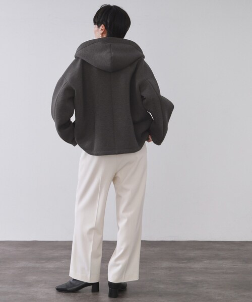 OPAQUE.CLIP（オペークドットクリップ）の「フーディブルゾン【洗濯機OK】（ブルゾン・レディース・チャコールグレー/ナチュラル・38/40/42）」の5枚目の写真