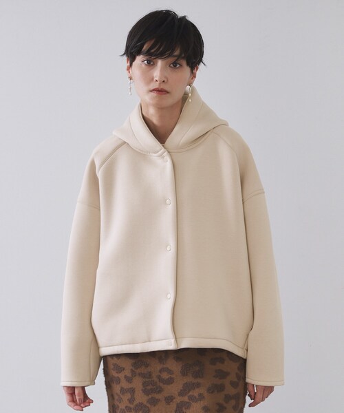 OPAQUE.CLIP（オペークドットクリップ）の「フーディブルゾン【洗濯機OK】（ブルゾン・レディース・チャコールグレー/ナチュラル・38/40/42）」の11枚目の写真