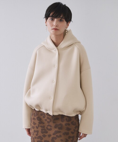 OPAQUE.CLIP（オペークドットクリップ）の「フーディブルゾン【洗濯機OK】（ブルゾン・レディース・チャコールグレー/ナチュラル・38/40/42）」の22枚目の写真