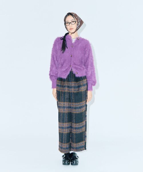 Green Parks(グリーンパークス)の「■WITH KURUMI NAKATA チェックコクーンパンツ(その他パンツ・レディース・アイボリー/ブラック・FREE)」の3枚目の写真