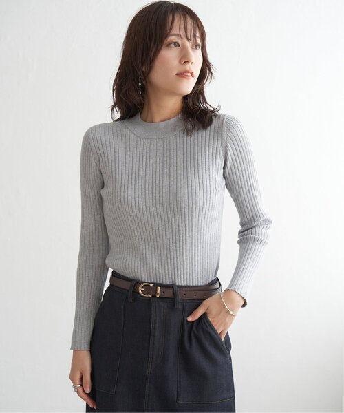ikka(イッカ)の「ミニハイネックリブニット(ニット/セーター・レディース・ブラック/オフホワイト/シルバー/オレンジ/グリーン・M/L/S)」の22枚目の写真