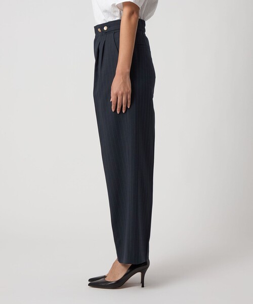 A DAY IN THE LIFE UNITED ARROWS(アデイインザライフユナイテッドアローズ)の「メッシュ ストライプ 2タックワイドパンツ ‐ウォッシャブル‐ <A DAY IN THE LIFE>(その他パンツ・レディース・ライトグレー/モカ/ネイビー・36/38/40)」の5枚目の写真