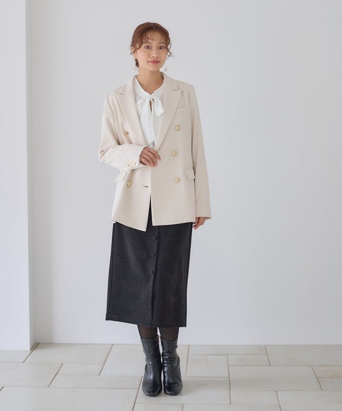 Andemiu（アンデミュウ）の「ミディIラインスカート602240（スカート・レディース・アイボリー/ブラック/ブラウン・FREE）」の22枚目の写真