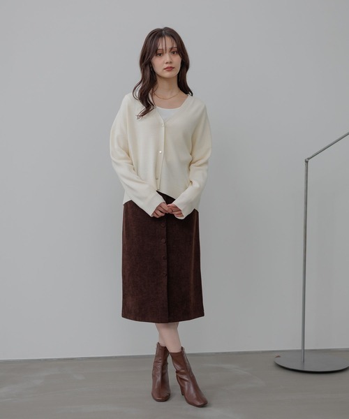 Andemiu（アンデミュウ）の「ミディIラインスカート602240（スカート・レディース・アイボリー/ブラック/ブラウン・FREE）」の21枚目の写真