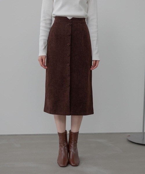 Andemiu（アンデミュウ）の「ミディIラインスカート602240（スカート・レディース・アイボリー/ブラック/ブラウン・FREE）」の20枚目の写真