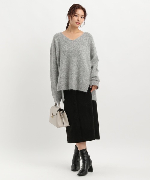 Andemiu（アンデミュウ）の「ミディIラインスカート602240（スカート・レディース・アイボリー/ブラック/ブラウン・FREE）」の18枚目の写真