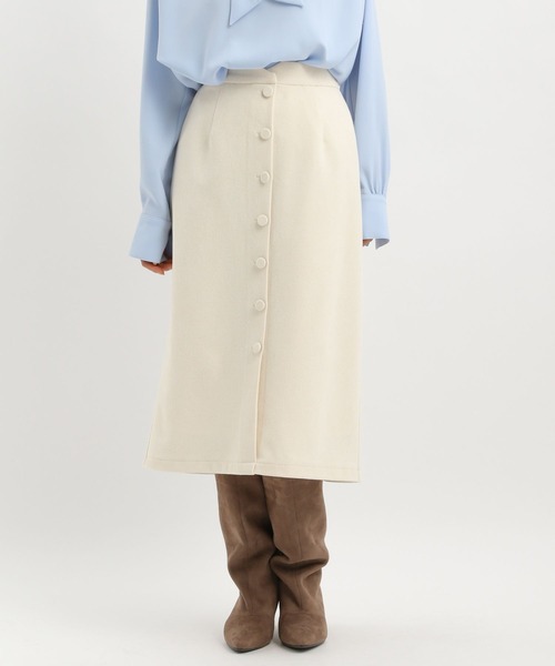 Andemiu（アンデミュウ）の「ミディIラインスカート602240（スカート・レディース・アイボリー/ブラック/ブラウン・FREE）」の19枚目の写真