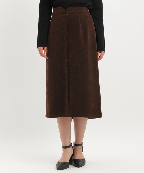 Andemiu（アンデミュウ）の「ミディIラインスカート602240（スカート・レディース・アイボリー/ブラック/ブラウン・FREE）」の13枚目の写真