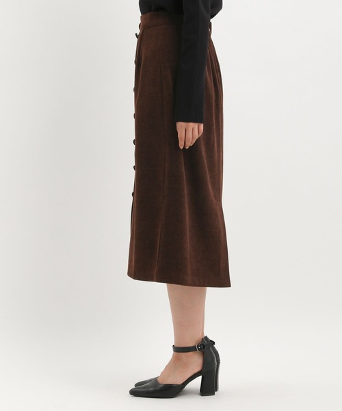 Andemiu（アンデミュウ）の「ミディIラインスカート602240（スカート・レディース・アイボリー/ブラック/ブラウン・FREE）」の12枚目の写真