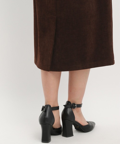 Andemiu（アンデミュウ）の「ミディIラインスカート602240（スカート・レディース・アイボリー/ブラック/ブラウン・FREE）」の5枚目の写真