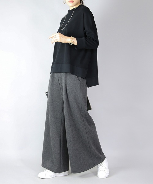and it_（アンドイット）の「フレアスカート風裏シャギーワイドパンツ（その他パンツ・レディース・ブラック/カーキ/ヘザーチャコール/ネイビー・FREE）」の12枚目の写真