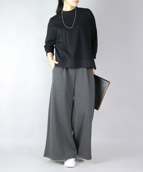 and it_（アンドイット）の「フレアスカート風裏シャギーワイドパンツ（その他パンツ・レディース・ブラック/カーキ/ヘザーチャコール/ネイビー・FREE）」の13枚目の写真