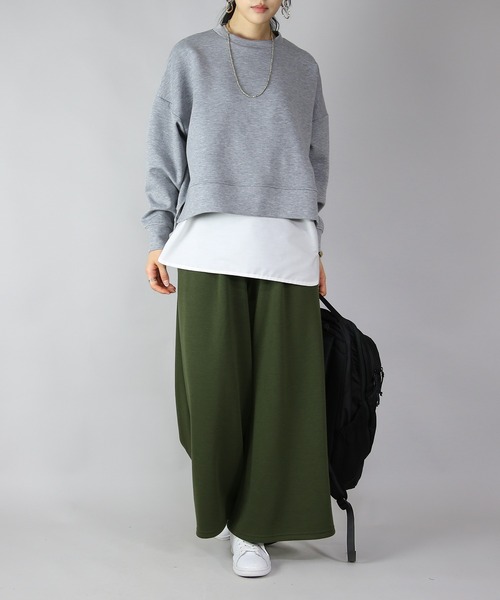 and it_（アンドイット）の「フレアスカート風裏シャギーワイドパンツ（その他パンツ・レディース・ブラック/カーキ/ヘザーチャコール/ネイビー・FREE）」の17枚目の写真