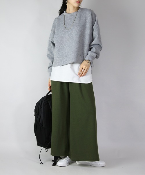 and it_（アンドイット）の「フレアスカート風裏シャギーワイドパンツ（その他パンツ・レディース・ブラック/カーキ/ヘザーチャコール/ネイビー・FREE）」の18枚目の写真