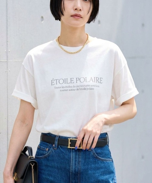 EMMA ROUGE VIF(エマルージュヴィフ)の「ロゴTシャツ(ETOILE POLAIRE)(Tシャツ/カットソー・レディース・スミクロ/グレー・フリー)」の2枚目の写真