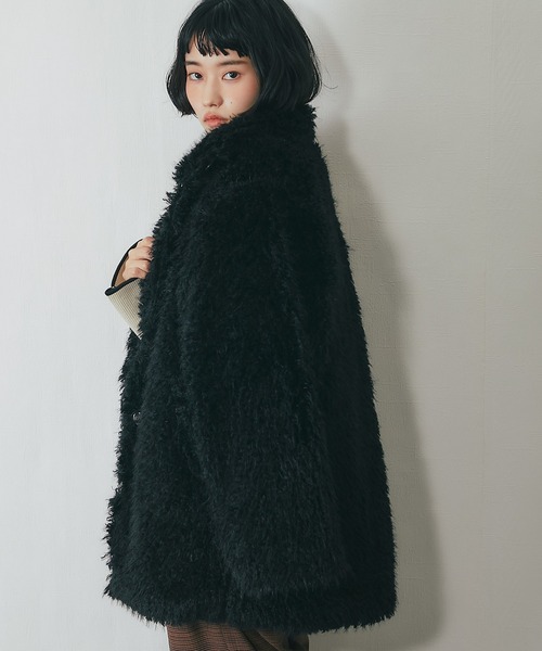 シャギーファーAラインコート（ステンカラーコート）｜ANOTHER S