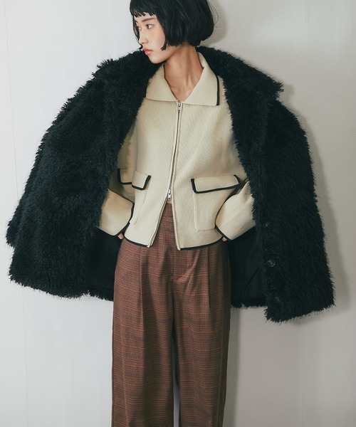 シャギーファーAラインコート（ステンカラーコート）｜ANOTHER S