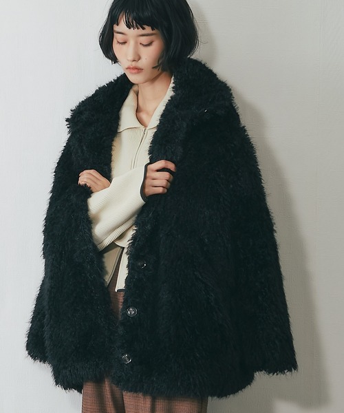 シャギーファーAラインコート（ステンカラーコート）｜ANOTHER S