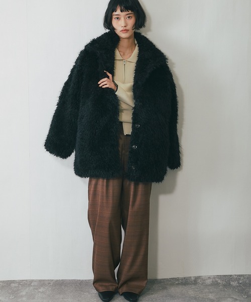 シャギーファーAラインコート（ステンカラーコート）｜ANOTHER S