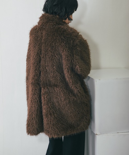 シャギーファーAラインコート（ステンカラーコート）｜ANOTHER S