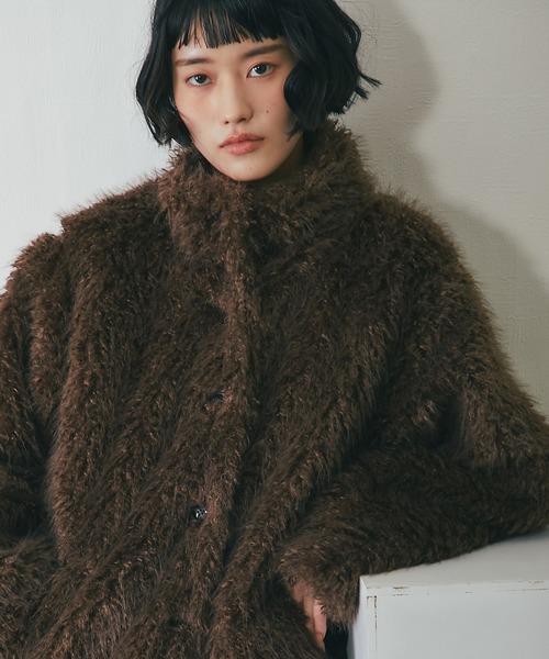 シャギーファーAラインコート（ステンカラーコート）｜ANOTHER S