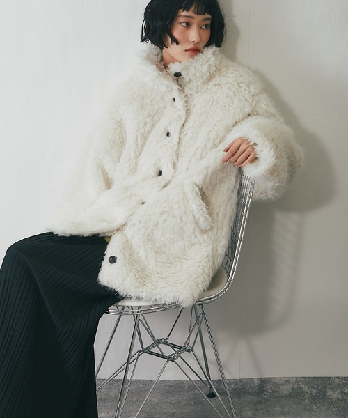 シャギーファーAラインコート（ステンカラーコート）｜ANOTHER S