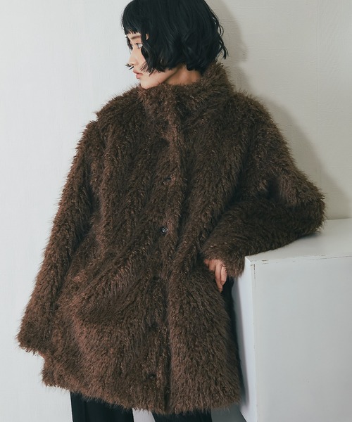 ANOTHER S（アナザーエス）の「シャギーファーAラインコート（ステン