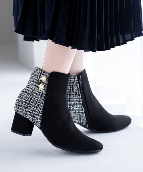 JELLY BEANS（ジェリービーンズ）の「ダブルボタンコンビショートブーツ(210-57386)JELLY BEANS(ジェリービーンズ)（ブーツ・レディース・ダークブラウン/ブラック系/ブラック・S/M/LL/L）」の15枚目の写真