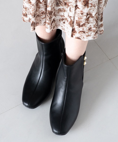 JELLY BEANS（ジェリービーンズ）の「ダブルボタンコンビショートブーツ(210-57386)JELLY BEANS(ジェリービーンズ)（ブーツ・レディース・ダークブラウン/ブラック系/ブラック・S/M/LL/L）」の12枚目の写真