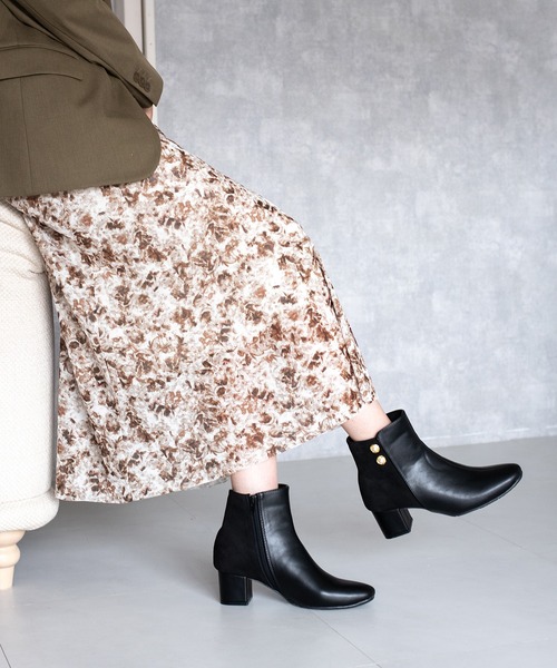 JELLY BEANS（ジェリービーンズ）の「ダブルボタンコンビショートブーツ(210-57386)JELLY BEANS(ジェリービーンズ)（ブーツ・レディース・ダークブラウン/ブラック系/ブラック・S/M/LL/L）」の13枚目の写真