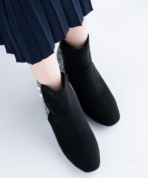 JELLY BEANS（ジェリービーンズ）の「ダブルボタンコンビショートブーツ(210-57386)JELLY BEANS(ジェリービーンズ)（ブーツ・レディース・ダークブラウン/ブラック系/ブラック・S/M/LL/L）」の16枚目の写真