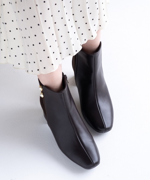 JELLY BEANS（ジェリービーンズ）の「ダブルボタンコンビショートブーツ(210-57386)JELLY BEANS(ジェリービーンズ)（ブーツ・レディース・ダークブラウン/ブラック系/ブラック・S/M/LL/L）」の18枚目の写真