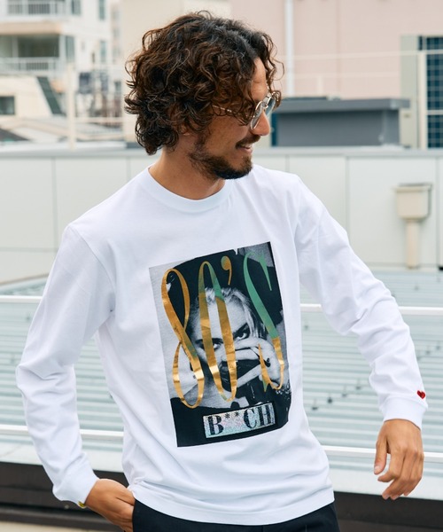 STUD MUFFIN（スタッドマフィン）の「STUD MUFFIN/スタッドマフィン/コットン天竺 80'S QUEEN シークイン LS Tシャツ（Tシャツ/カットソー・メンズ・ホワイト/ブラック・3/2/4）」の2枚目の写真