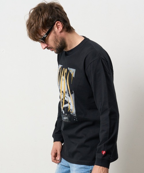 STUD MUFFIN（スタッドマフィン）の「STUD MUFFIN/スタッドマフィン/コットン天竺 80'S QUEEN シークイン LS Tシャツ（Tシャツ/カットソー・メンズ・ホワイト/ブラック・3/2/4）」の6枚目の写真