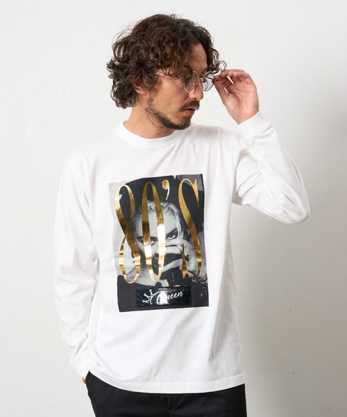STUD MUFFIN（スタッドマフィン）の「STUD MUFFIN/スタッドマフィン/コットン天竺 80'S QUEEN シークイン LS Tシャツ（Tシャツ/カットソー・メンズ・ホワイト/ブラック・3/2/4）」の11枚目の写真