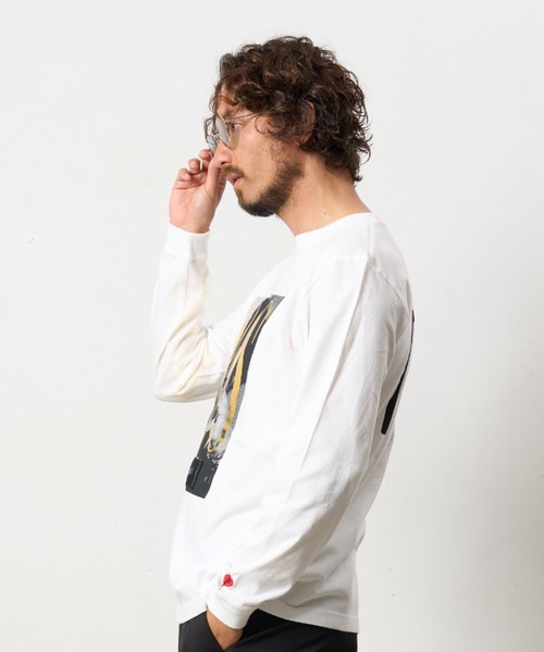 STUD MUFFIN（スタッドマフィン）の「STUD MUFFIN/スタッドマフィン/コットン天竺 80'S QUEEN シークイン LS Tシャツ（Tシャツ/カットソー・メンズ・ホワイト/ブラック・3/2/4）」の12枚目の写真