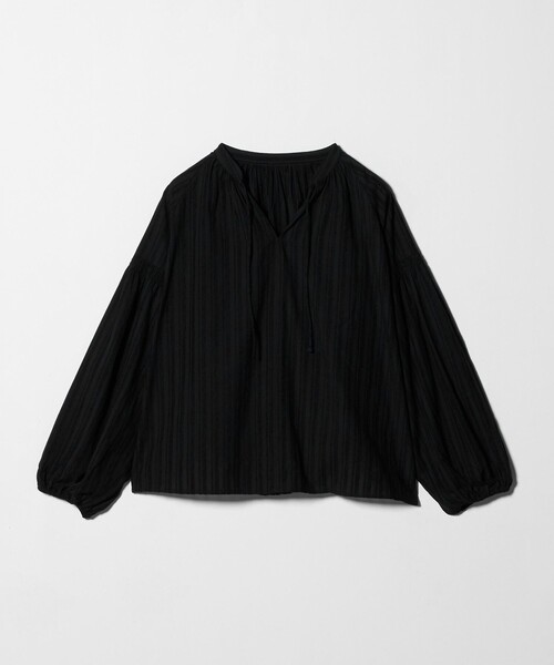 A DAY IN THE LIFE UNITED ARROWS(アデイインザライフユナイテッドアローズ)の「モールストライプ スキッパーブラウス <A DAY IN THE LIFE>(シャツ/ブラウス・レディース・モカ/ナチュラル/ブラック・FREE)」の2枚目の写真