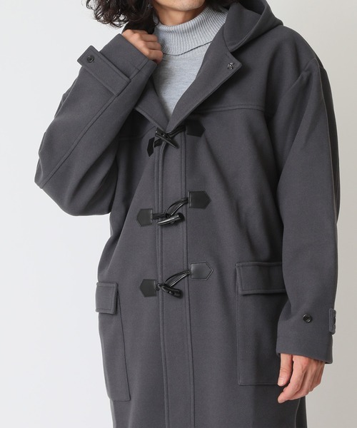 セール】フェイクメルトン ロング ダッフルコート（ダッフルコート