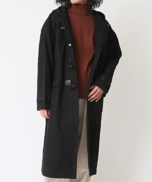セール】フェイクメルトン ロング ダッフルコート（ダッフルコート